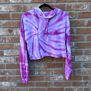Bella + Canvas Tie Dye Cropped Hoodie